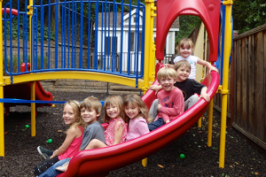 Children on slide